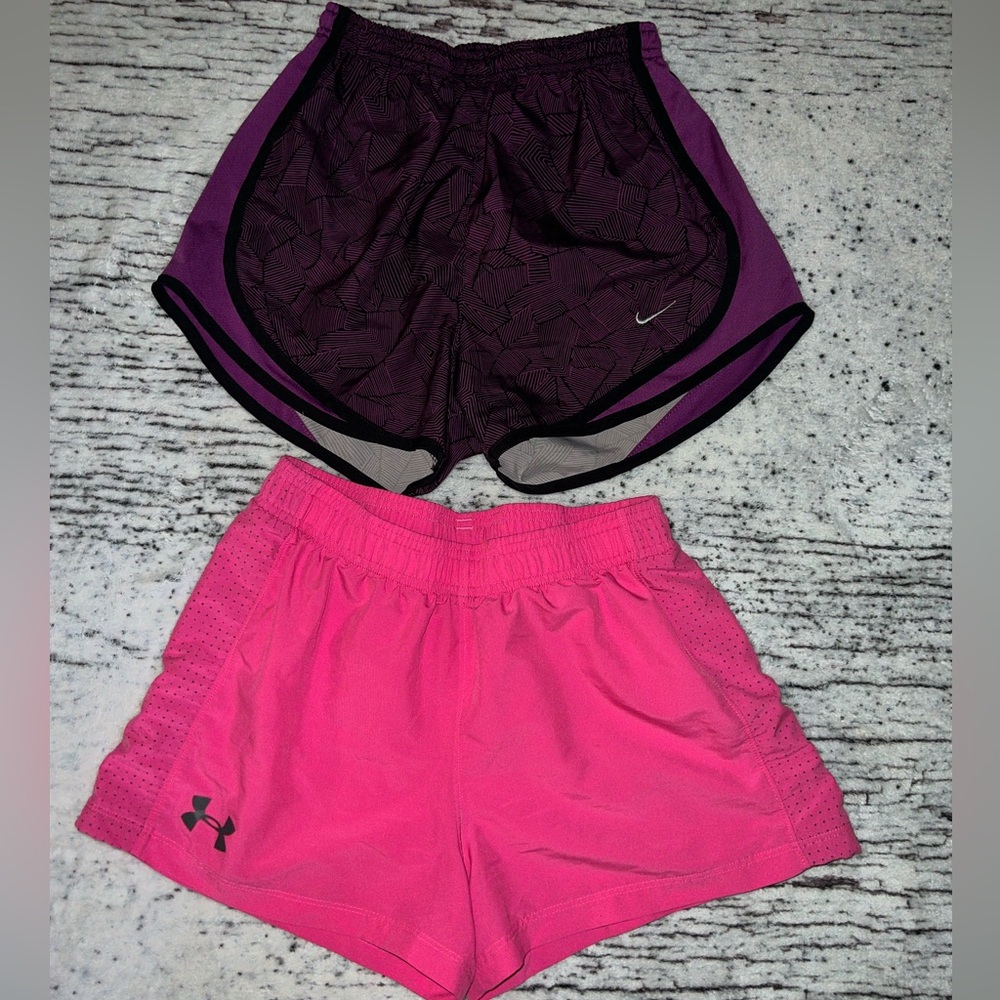 Under Armour and Nike Girl’s Large Lightweight Athletic Performance Shorts